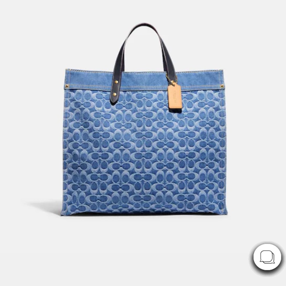 Coach denin tote bag size large